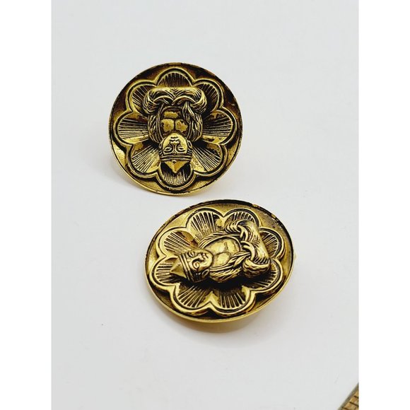 Vintage Asian Motif Figural Buddha Earrings (A294) - Picture 3 of 3